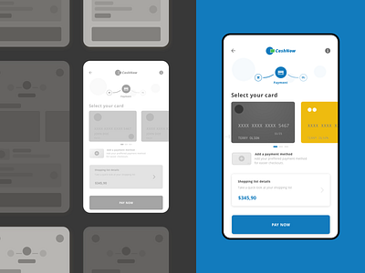 Checkout screen UI design - CashNow app screen branding design journey design screen landing page ui payment app prototype responsive design sketch typography uidesign user flow user interface ux design