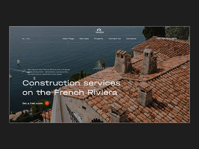 CONSTRUCTION WEBSITE - MAIN SCREEN architecture construction design inspiration landing layout minim minimalistic project ui ui ux ux web web design