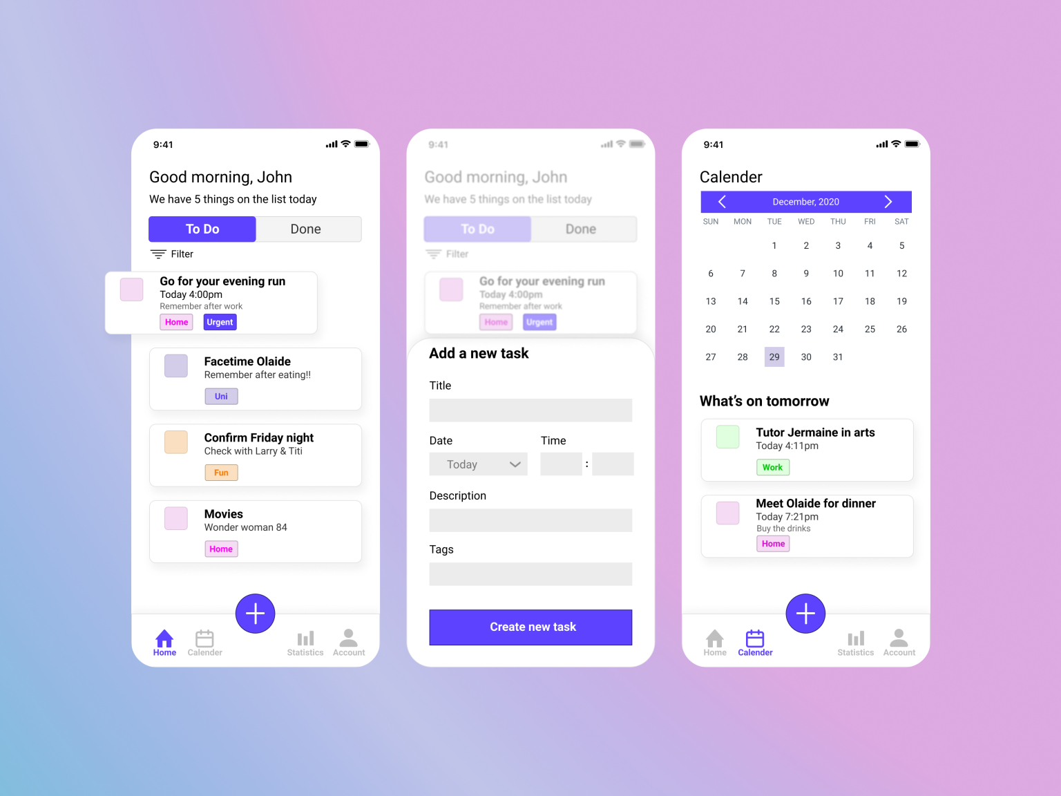 ToDo App by John on Dribbble