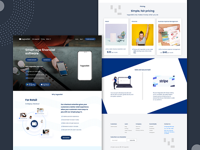 A website for a Fin-Tech company. Tagwallet figma product design uiux design visual design