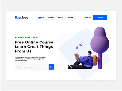 Rxadoes - Learning app landing page