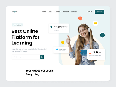 Eduplis E-Learning Landing Page design icon illustration logo ui ux