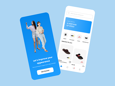 Sendal Online Store - Mobile App design icon illustration phone ui ux vector