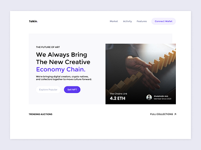 Talkin - NFT Marketplace Web Design branding design icon illustration logo ui ux web