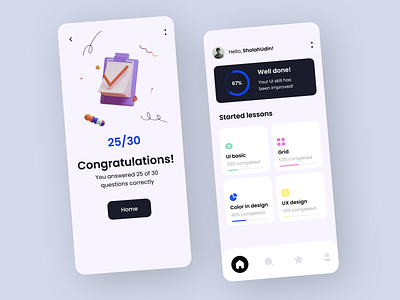 Lessons mobile application app branding design icon illustration phone ui ux