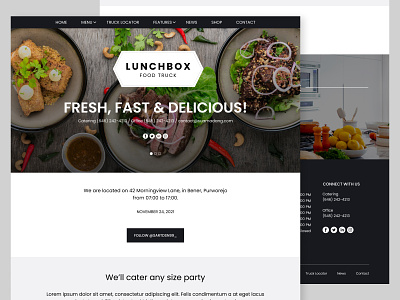 Lunchbox - Food Truck & Restaurant Theme 2021 design food icon landing page populer terbaru trend ui ux web website