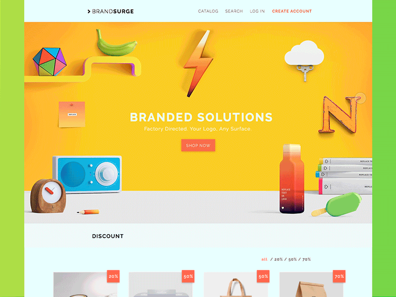 Main Page Animation animation brand e commerce marketing minimal product site web