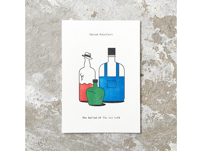 Letterpress Card : The Ballad of The Sad Cafe adana book book cover card flat illustration letterpress minimal printing vector