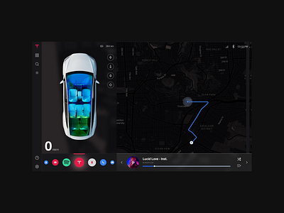 Tesla Model X Redesign Dark Mode app app ui branding car dashboard concept design graphic design tesla tesla redesign ui vector