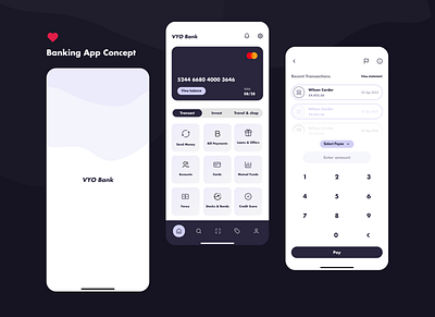 VYO Banking App Concept app app design banking banking app branding concept design ios design money transfer redesign send send money ui