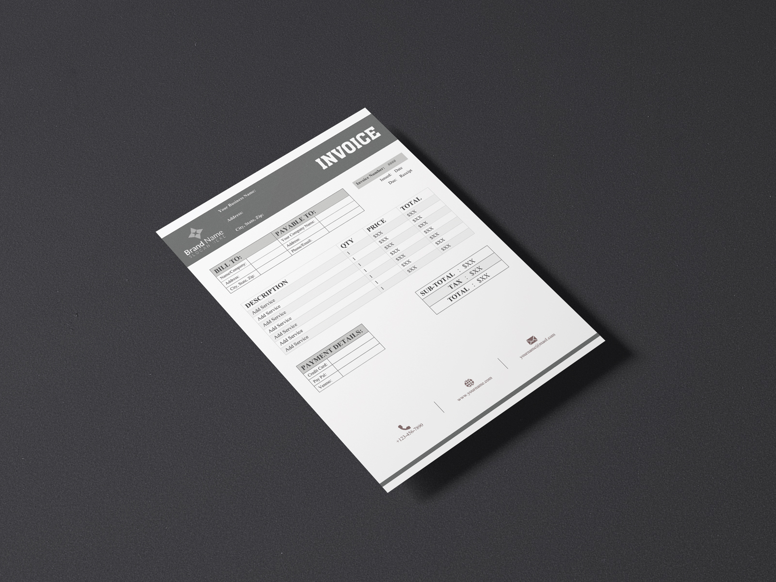 Digital Invoice Template by Graphic Upshot on Dribbble