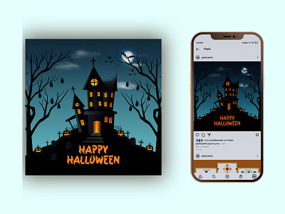 Happy Halloween Post Template With Motion 2d 2d animation animated animation animations graphicdesign halloween halloween design halloween party happy halloween illustration motion motion design motion graphics pumpkin template templates video