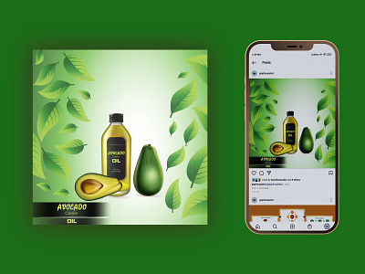Avocado Oil Post Template With Motion 2d 2d animation animation animations branding design design graphic design graphicdesign illustration instagram ads motion motion design motion graphics product ads promotion promotional ads templates