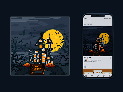 Happy Halloween Post Template With Motion 2d 2d animation animated animation animations event motion graphic design halloween happy halloween instagram ads motion motion design motion graphics promotion promotion ads pumpkin