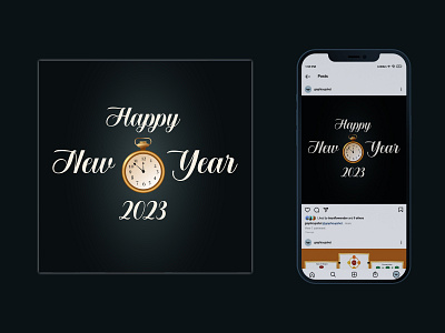 New Year Post Template With Motion 2d 2d animation 2d design animated animation animations branding design graphic design graphicdesign happy new year illustration motion motion design motion graphics new year new year animation templates
