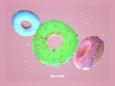 Mr. Doni 🍩 3d blender donut illustration material render sweet