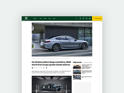 Blog Article article blog car content minimalistic modern news page ui design website websites