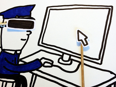 Police blue drawing illustration movie police