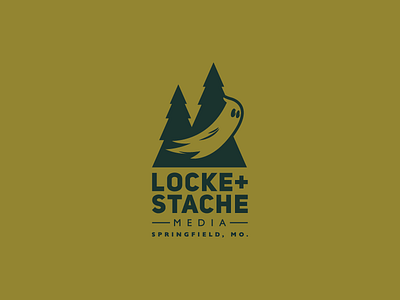 Locke + Stache branding ghost logo media