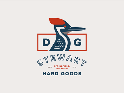 DG Stewart Hard Goods bird branding concept logo woodpecker