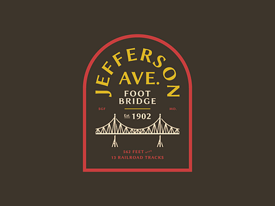 Jefferson Avenue Footbridge badge bridge design illustration patch type typography