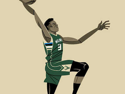 100 Million Dollar Man athlete basketball bucks illustration milwaukee nba vector