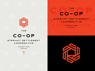 The CO-OP brand branding co op farm field house identity logo mark pattern shelter wordmark