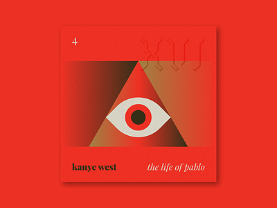 Five Sixteen — Kanye West "The Life of Pablo" album art blackletter eye gradient illustration logo music series symbol triangle typography