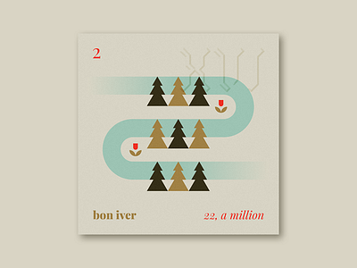 Five Sixteen — Bon Iver "22, A Million" album art creek illustration music nature river series tree trees winter