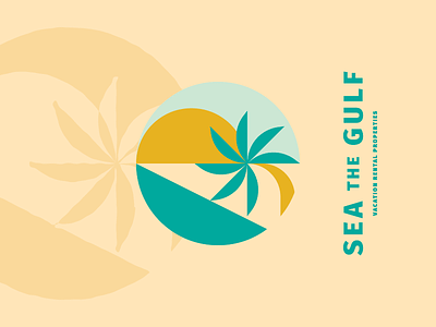 Sea the Gulf beach brand gulf icon identity logo mark ocean palm sea tree