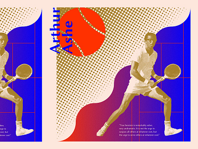 Arthur Ashe black history month collage design gradient layout legend sport sports tennis tribute