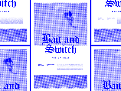 Bait and Switch blackletter event layout poster type