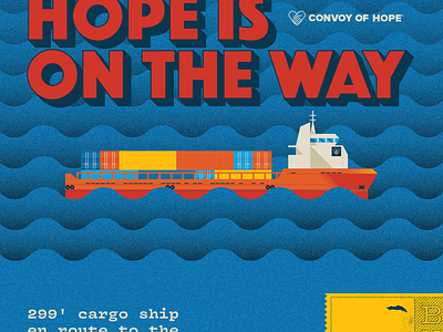 Hope is On the Way convoy of hope hope illustration infographic ocean sea ship texture