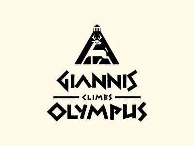 Giannis Climbs Olympus i animal basketball buck deer identity illustration logo mark mountain olympus type
