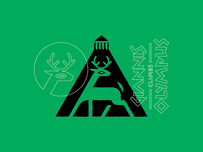 Giannis Climbs Olympus ii animal basketball buck deer identity illustration logo mark mountain olympus type