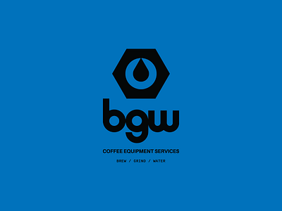 BGW brand branding coffee equipment icon identity industrial logo mark typography water