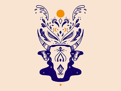 Desert Life desert hand made illustration illustrator moon mystical nature sun symmetrical symmetry