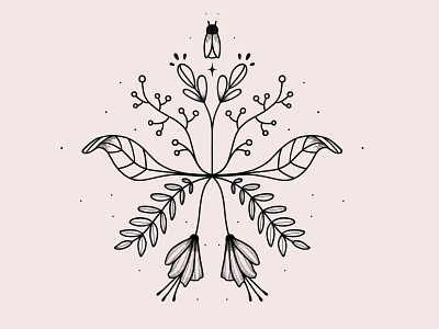 Botanical Mandala hand made illustration illustrator line art lineart linework mandala nature illustration vector art vector illustration vectorart