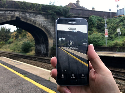 Testing augmented reality features of Train Beacon Android app