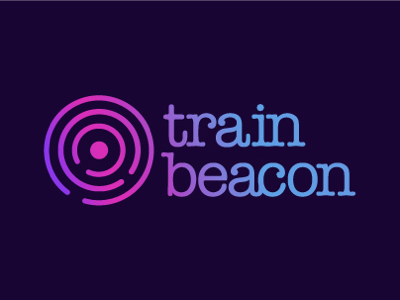 Train Beacon Logo: Neon branding graphic design logo neon