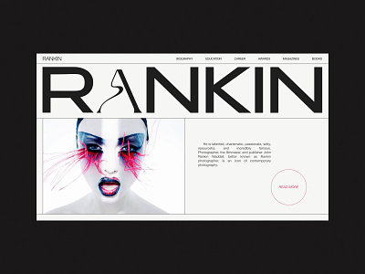 Hero screen concept design graphic design photography rankin typography ui web design