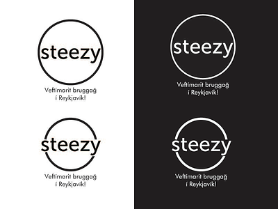 Logo design concept black logo minimal steezy text typography vector white