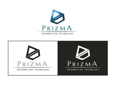 Prizma - Logo Concept 3d black logo prism prizma text typography vector white