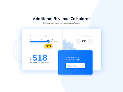 A revenue calculator for Stubba