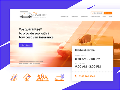 Home page design for Van Line Direct