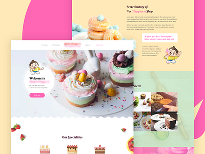 Home page design for a bakery