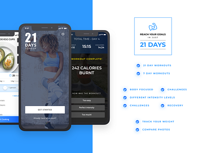 21 Days Tone Up - UI/UX Design app artistmichi book branding designway fitness fitness app graphic icon illustration minimal nature typography ui uiux vector white