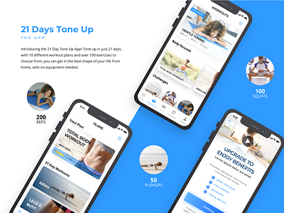 Workouts - 21 Days Tone Up - UI/UX Design