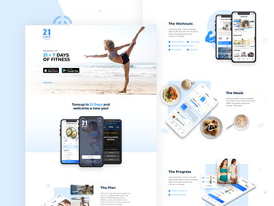 Web Page design - 21 Days Tone Up - UI/UX Design artistmichi branding design designway graphic illustration minimal play ui uidesign ux vector website white