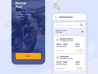Rental - App for vendors to rent out vehicles app artistmichi bike branding car design designway minimal rental typography ui ux vector